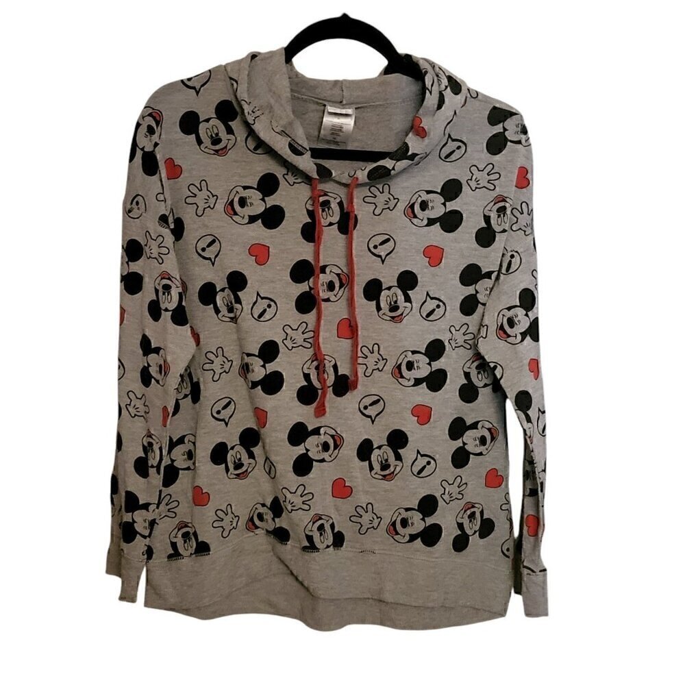 Disney All-Over Print Mickey Mouse Pullover Sweatshirt Hoodie Women's Size XL - Picture 2 of 6